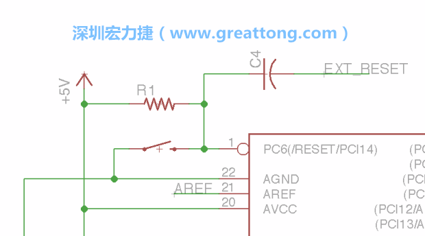 很多PCB設(shè)計(jì)者的設(shè)計(jì)不符合人體工學(xué)，他們使用很小的按鈕、不方便的元件配置和難以解讀的標(biāo)簽，千萬不要變成這樣！這次我們的設(shè)計(jì)有一個(gè)大小合適的重置按鈕（reset button）和可以清楚辨認(rèn)是否已經(jīng)接上電源的LED指示燈。