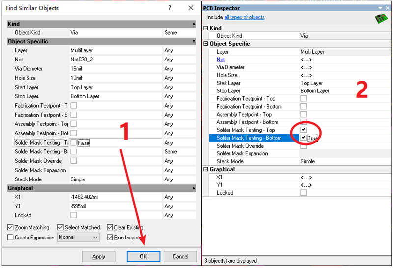 過(guò)孔（VIA）蓋油，不用蓋油可以跳過(guò)。